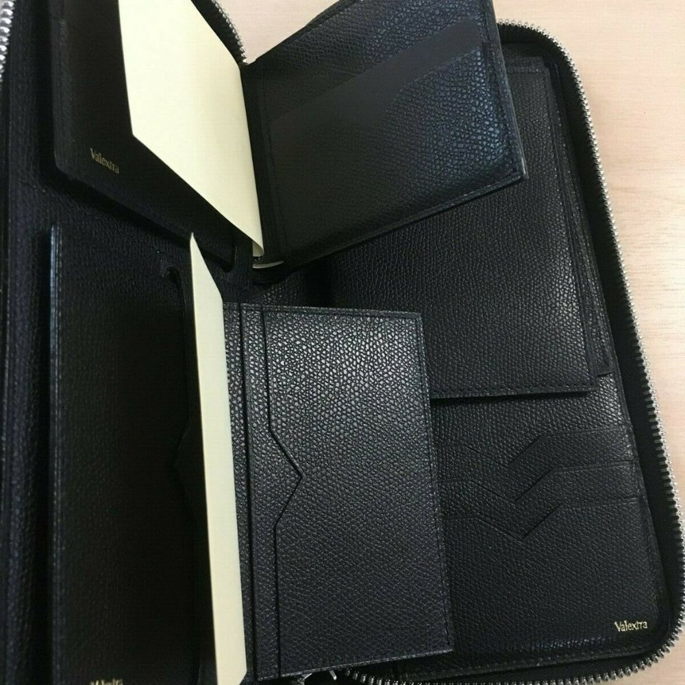 Valextra All in One Travel Wallet/Purse, Black 100 - Picture 4 of 5